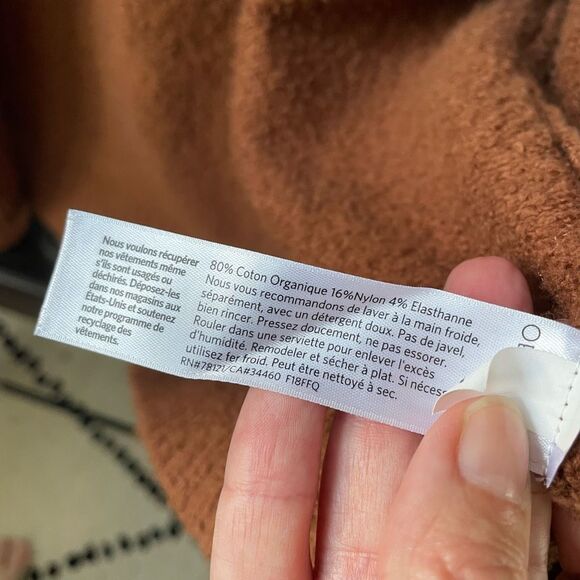 Eileen Fisher Copper Brown Longline Cardigan Pockets Organic Cotton Blend M - Picture 5 of 5